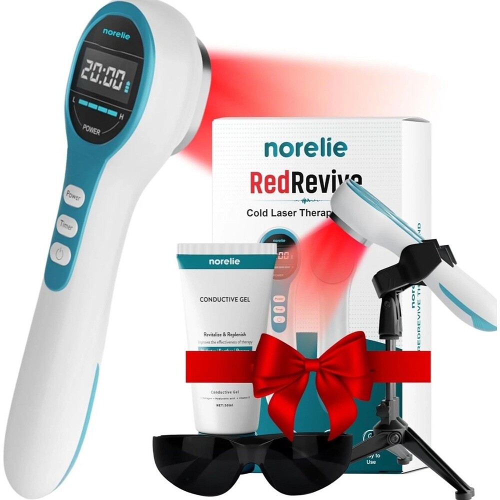 Norelie RedRevive Cold Laser Therapy Wand, Stand & Conductive Gel Bundle Set